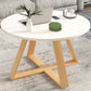 Solid Wood Coffee Table Round Cross Legs Bunching Coffee Table Set White Clearhalo 'Coffee & Accent Tables' 'Coffee Tables' 'coffee_tables' 'furn' 'furn_coffee_tables' 'Furniture' 'Living Room Furniture' 7290663