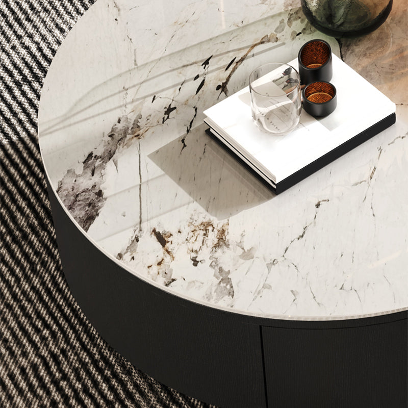 Modern Slate Coffee Table Round Bunching Coffee Table Set with Drawer Clearhalo 'Coffee & Accent Tables' 'Coffee Tables' 'coffee_tables' 'furn' 'furn_coffee_tables' 'Furniture' 'Living Room Furniture' 7290695