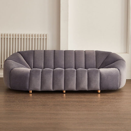 Scandinavian Biscuit Back Sofa 3-Seater Sloped Arm Settee - 82.7" Wide