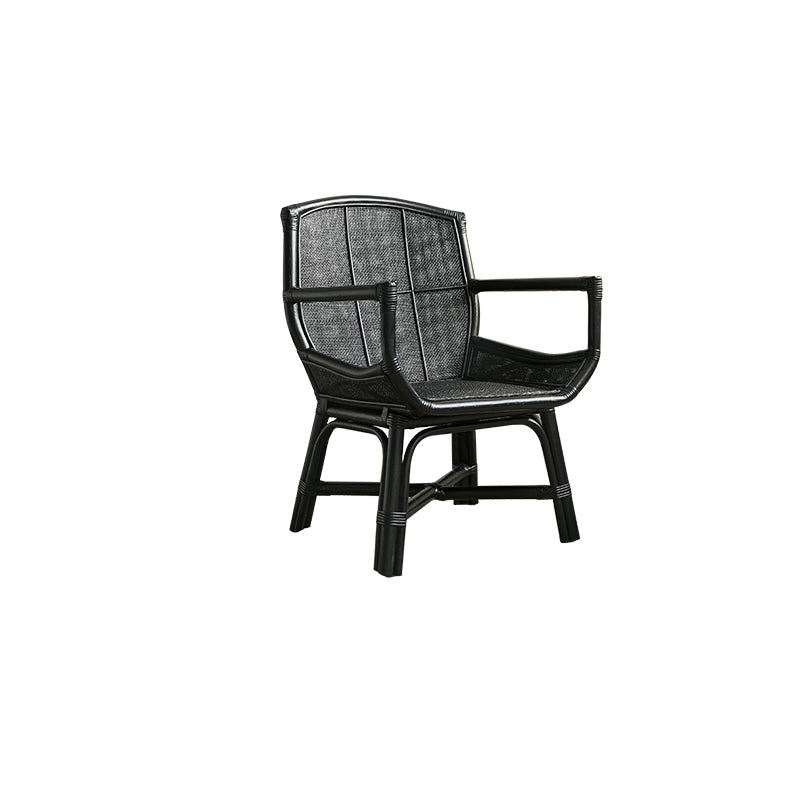 Solid Wood Lounge Chair Woven Back Side Chair for Living Room Black Fabric 1 Piece Clearhalo 'Accent Chairs' 'accent_chairs' 'Chairs & Seating' 'furn' 'furn_accent_chairs' 'Furniture' 'Living Room Furniture' 7290781