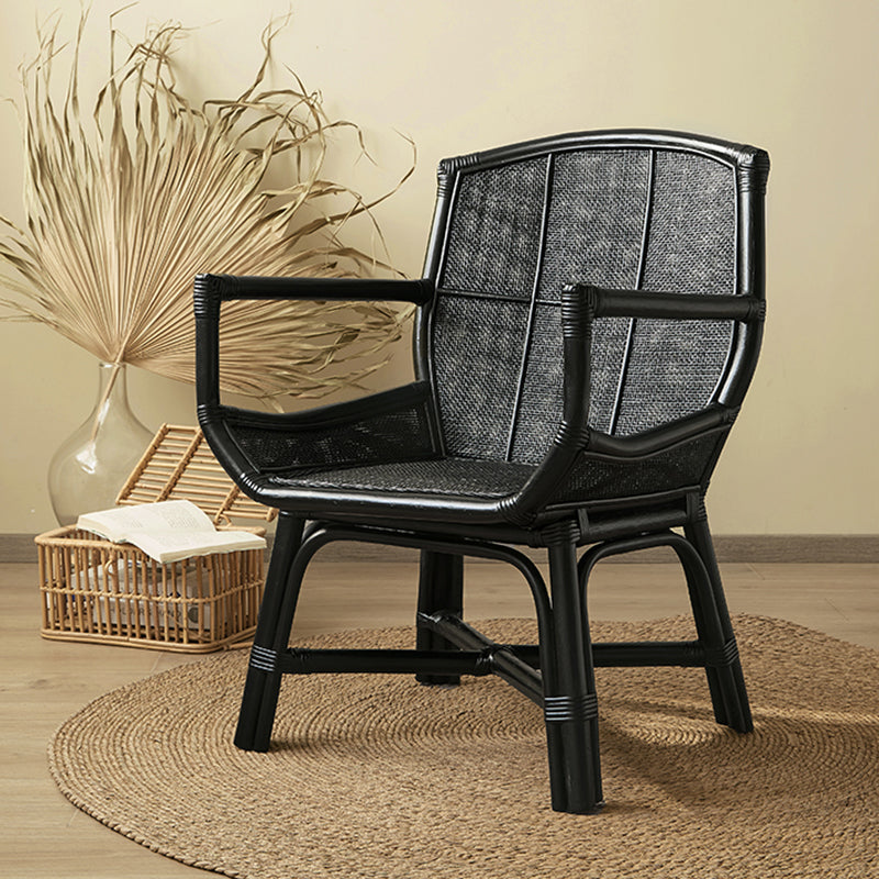 Solid Wood Lounge Chair Woven Back Side Chair for Living Room Clearhalo 'Accent Chairs' 'accent_chairs' 'Chairs & Seating' 'furn' 'furn_accent_chairs' 'Furniture' 'Living Room Furniture' 7290782