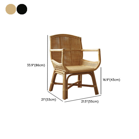 Solid Wood Lounge Chair Woven Back Side Chair for Living Room Clearhalo 'Accent Chairs' 'accent_chairs' 'Chairs & Seating' 'furn' 'furn_accent_chairs' 'Furniture' 'Living Room Furniture' 7290791