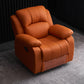 Solid Color Leather Standard Recliner Wood Frame Manual-Handle Recliner Chair Orange Clearhalo 'Chairs & Seating' 'furn' 'furn_recliners' 'Furniture' 'Living Room Furniture' 'Recliners' 7290811