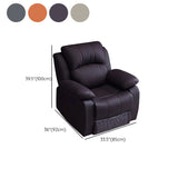 Solid Color Leather Standard Recliner Wood Frame Manual-Handle Recliner Chair Clearhalo 'Chairs & Seating' 'furn' 'furn_recliners' 'Furniture' 'Living Room Furniture' 'Recliners' 7290816