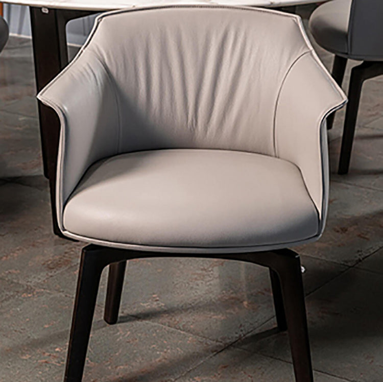 Modern Leather Armrest Fixed Backrest Black Base Upholstered Armed Chair Clearhalo 'Accent Chairs' 'accent_chairs' 'Chairs & Seating' 'furn' 'furn_accent_chairs' 'Furniture' 'Living Room Furniture' 7290822