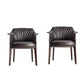 Modern Leather Armrest Fixed Backrest Black Base Upholstered Armed Chair Microfiber Leather 2 Piece Set Clearhalo 'Accent Chairs' 'accent_chairs' 'Chairs & Seating' 'furn' 'furn_accent_chairs' 'Furniture' 'Living Room Furniture' 7290825