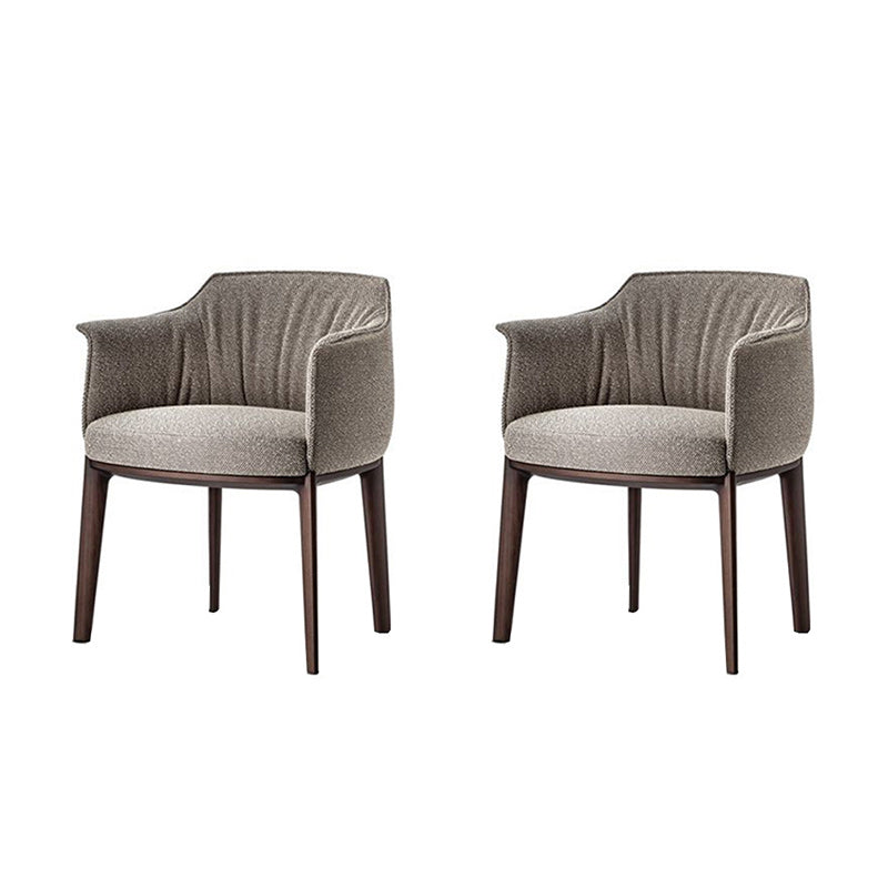 Modern Leather Armrest Fixed Backrest Black Base Upholstered Armed Chair Cotton and Linen 2 Piece Set Clearhalo 'Accent Chairs' 'accent_chairs' 'Chairs & Seating' 'furn' 'furn_accent_chairs' 'Furniture' 'Living Room Furniture' 7290827