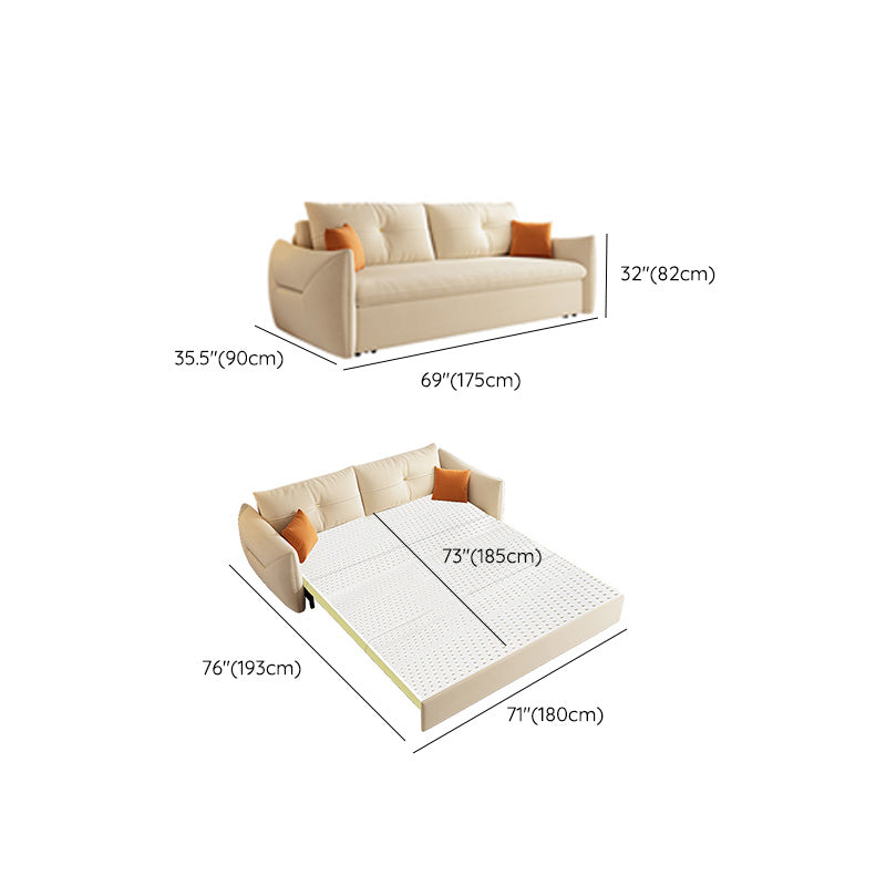 Divano scandinavo largo 35 "divano per dormiente bianco futon con archiviazione