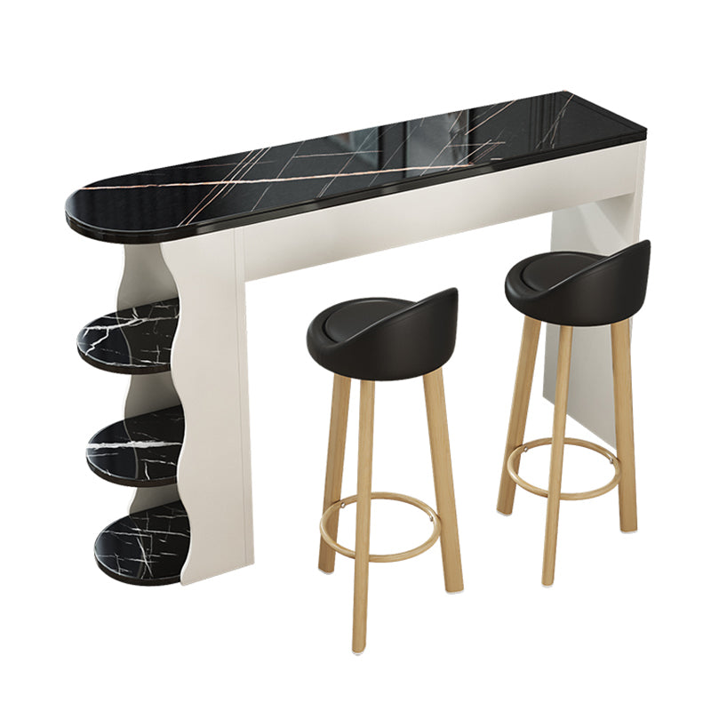Glam Free Form Pub Table Set 1/2/3 Pieces Matte Finish Bar Set Clearhalo 'Bar Furniture' 'furn' 'furn_home_bar_bar_sets' 'Furniture' 'Home Bars & Bar Sets' 'home_bar_bar_sets' 'Kitchen & Dining Furniture' 7291458