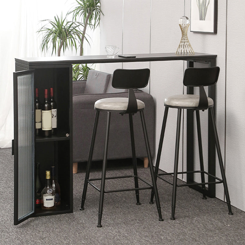 Double Pedestal Bar Table Set 1/3 Pcs Stone Top Bar Table and Upholstered Stools Clearhalo 'Bar Furniture' 'furn' 'furn_home_bar_bar_sets' 'Furniture' 'Home Bars & Bar Sets' 'home_bar_bar_sets' 'Kitchen & Dining Furniture' 7291467