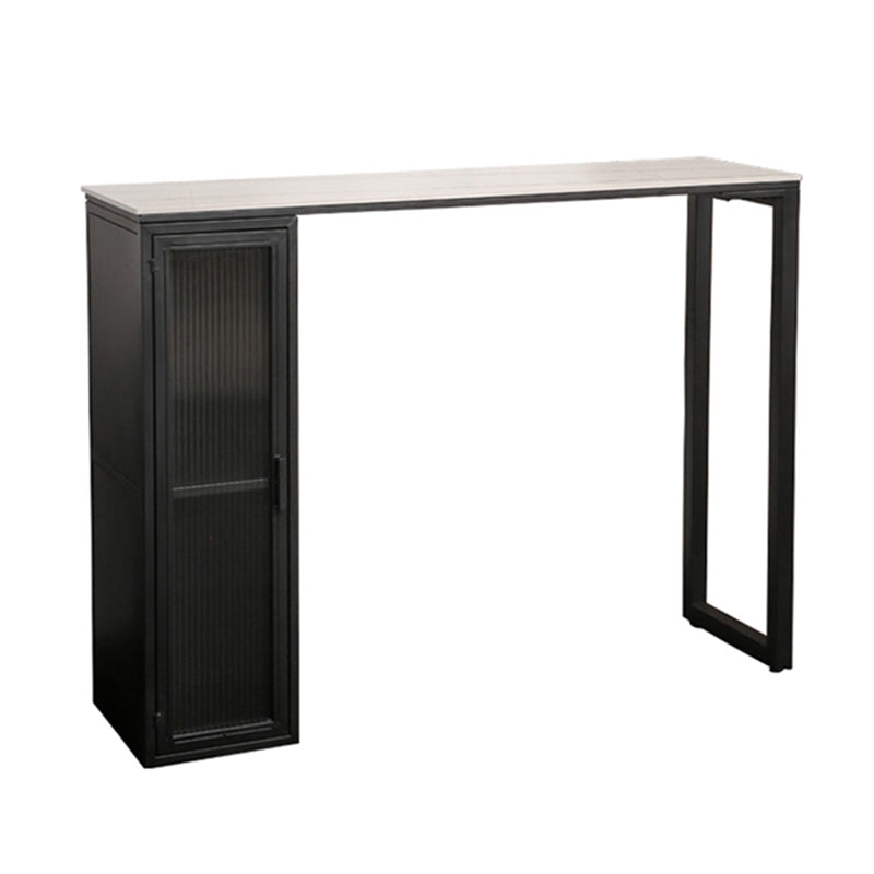 Double Pedestal Bar Table Set 1/3 Pcs Stone Top Bar Table and Upholstered Stools Clearhalo 'Bar Furniture' 'furn' 'furn_home_bar_bar_sets' 'Furniture' 'Home Bars & Bar Sets' 'home_bar_bar_sets' 'Kitchen & Dining Furniture' 7291477