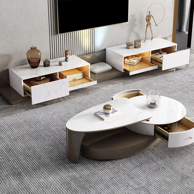 Modern TV Media Stand Stone TV Media Console for Living Room Clearhalo 'furn' 'furn_tv_stands_entertainment_centers' 'Furniture' 'Living Room Furniture' 'TV Stands & Entertainment Centers' 'TV Stands & Media Storage Furniture' 'tv_stands_entertainment_centers' 7292851