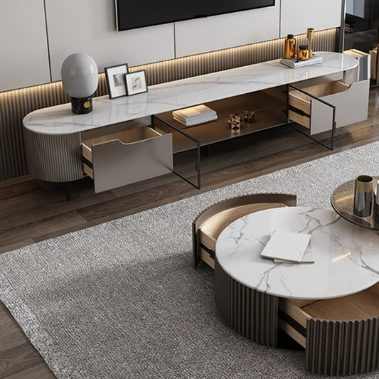 Stone Media Console TV Stand Modern TV Stand Console with Drawers Clearhalo 'furn' 'furn_tv_stands_entertainment_centers' 'Furniture' 'Living Room Furniture' 'TV Stands & Entertainment Centers' 'TV Stands & Media Storage Furniture' 'tv_stands_entertainment_centers' 7292879