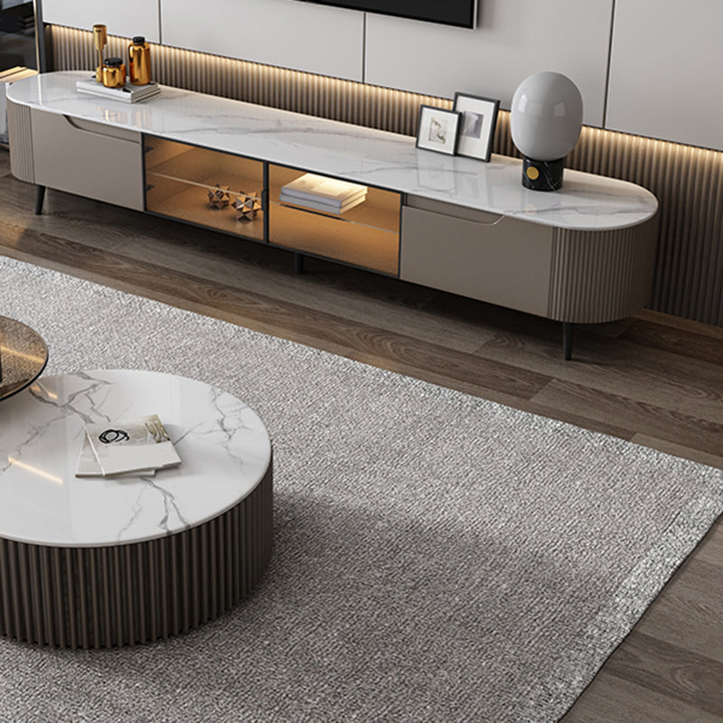 Stone Media Console TV Stand Modern TV Stand Console with Drawers Clearhalo 'furn' 'furn_tv_stands_entertainment_centers' 'Furniture' 'Living Room Furniture' 'TV Stands & Entertainment Centers' 'TV Stands & Media Storage Furniture' 'tv_stands_entertainment_centers' 7292885