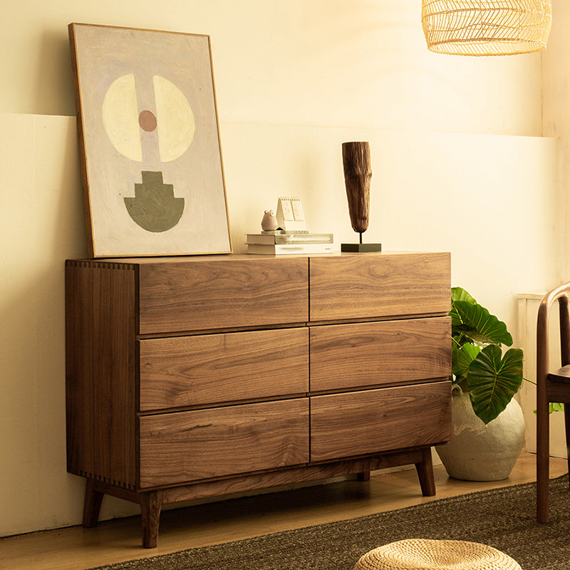 Traditional Horizontal Double Dresser Wood Storage Dresser for Bedroom 47"L x 17"W x 31"H Clearhalo 'Bedroom Furniture' 'Dressers & Chests' 'dressers_chests' 'furn' 'furn_dressers_chests' 'Furniture' 7292990