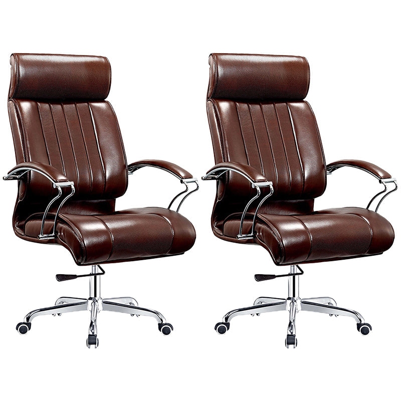 Silla de oficina moderna brazos fijos de cuero asiento ajustable altura silla de escritorio