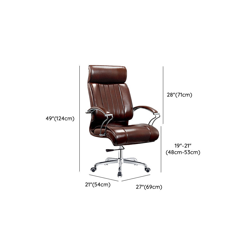 Silla de oficina moderna brazos fijos de cuero asiento ajustable altura silla de escritorio