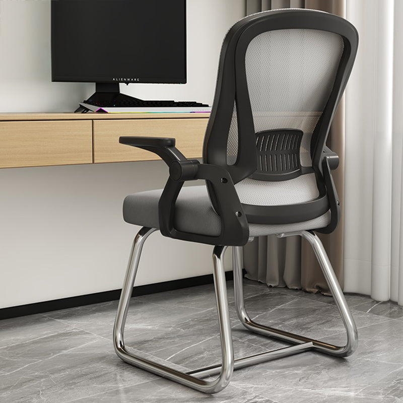 Chaise de bureau moderne chaise en maille à bras fixes avec dos respirant