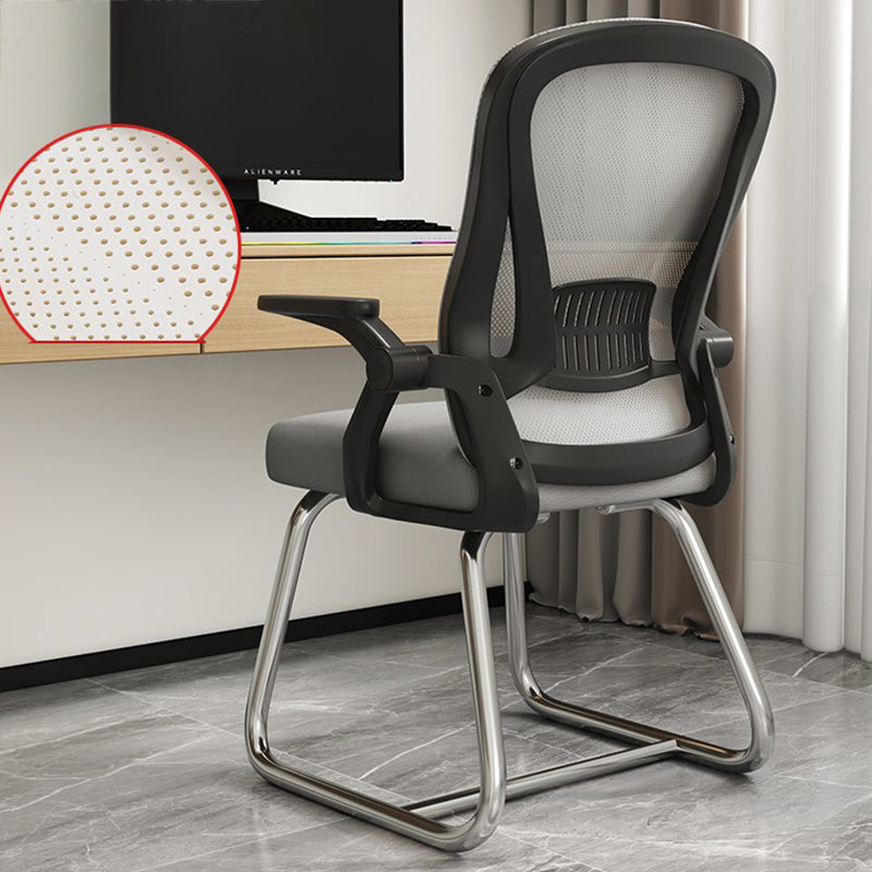 Chaise de bureau moderne chaise en maille à bras fixes avec dos respirant
