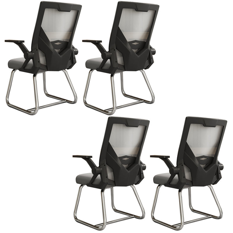 Chaise de bureau moderne chaise en maille à bras fixes avec dos respirant