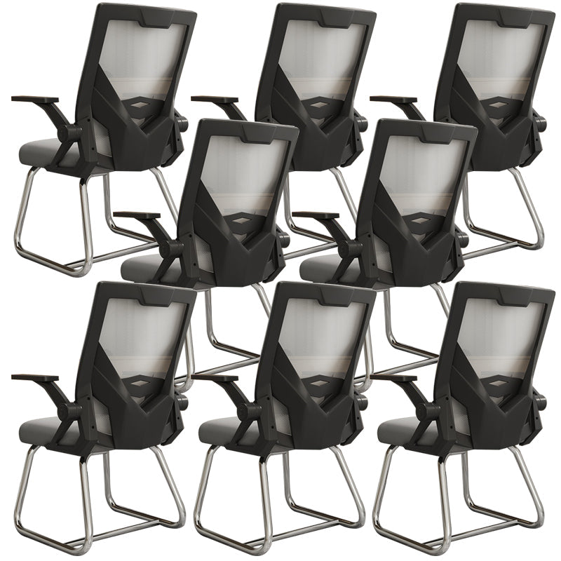 Chaise de bureau moderne chaise en maille à bras fixes avec dos respirant