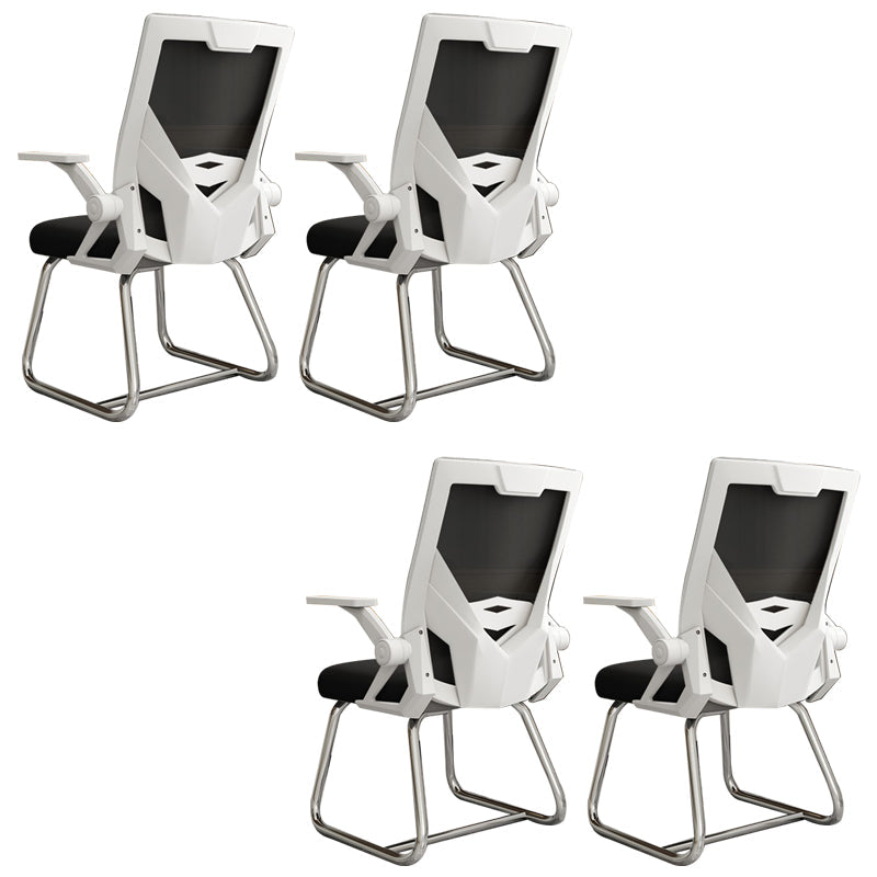 Chaise de bureau moderne chaise en maille à bras fixes avec dos respirant