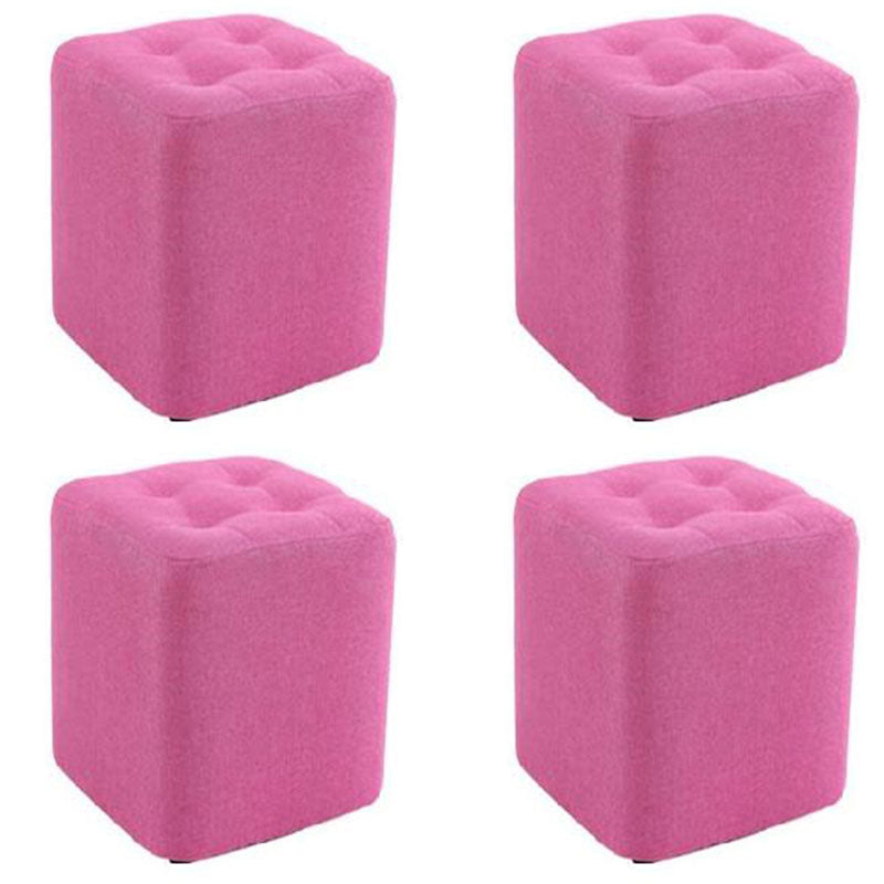 Moderna otomana de algodón otomano de algodón resistente a la cuadrícula tapizada otomana de mechones tapizados