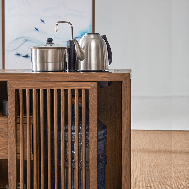 モダンウッドサイドボードテーブル1リビングルーム用の引き出しサーバーオープンストレージ