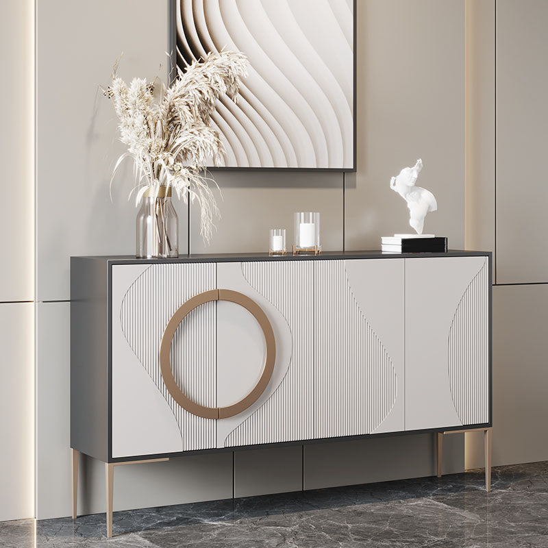 Glam Style Buffet Stand Engineered Wood Sideboard Buffet , 13.8" X 35.4" H Clearhalo 'buffet_sideboard' 'Buffets & Sideboards' 'furn' 'furn_buffet_sideboard' 'Furniture' 'Kitchen & Dining Furniture' 7293485