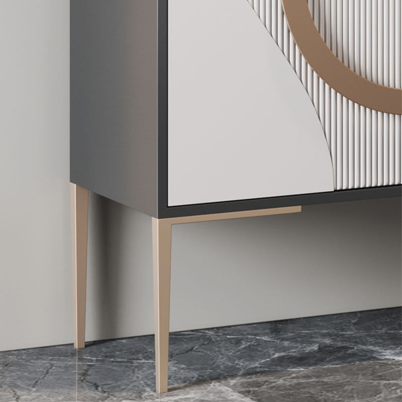 Glam Style Buffet Stand Engineered Wood Sideboard Buffet , 13.8" X 35.4" H Clearhalo 'buffet_sideboard' 'Buffets & Sideboards' 'furn' 'furn_buffet_sideboard' 'Furniture' 'Kitchen & Dining Furniture' 7293490