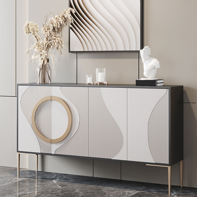 Glam Style Buffet Stand Engineered Wood Sideboard Buffet , 13.8" X 35.4" H Clearhalo 'buffet_sideboard' 'Buffets & Sideboards' 'furn' 'furn_buffet_sideboard' 'Furniture' 'Kitchen & Dining Furniture' 7293494