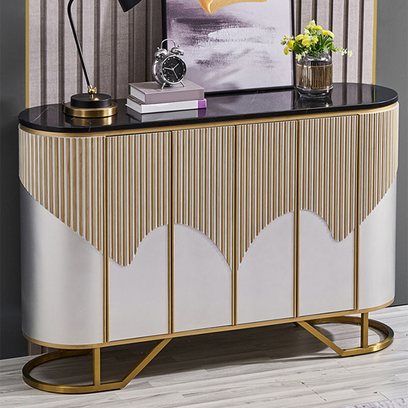 Stone Buffet Sideboard Living Room Credenza with Storage , 15.7" W X 35.4" H Clearhalo 'buffet_sideboard' 'Buffets & Sideboards' 'furn' 'furn_buffet_sideboard' 'Furniture' 'Kitchen & Dining Furniture' 7293498