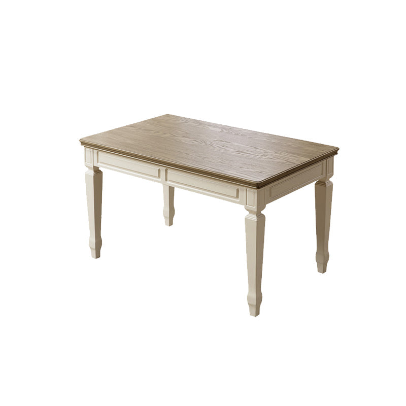 Rechthoekige eettafel massief hout 4 poten eettafel voor eetkamer
