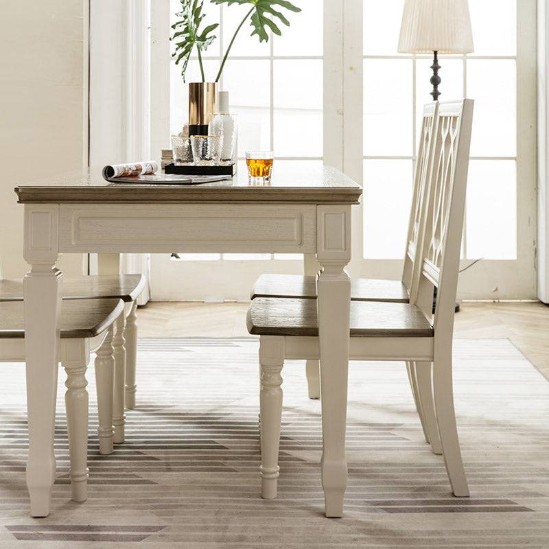 Rechthoekige eettafel massief hout 4 poten eettafel voor eetkamer
