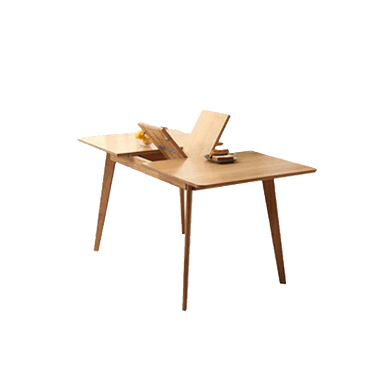 Modern Extendable Dining Table Solid Wood Dining Table for Dining Room Natural Without Chairs Clearhalo 'Dining Tables & Seating' 'Dining Tables' 'dining_table' 'furn' 'furn_dining_table' 'Furniture' 'Kitchen & Dining Furniture' 7293739