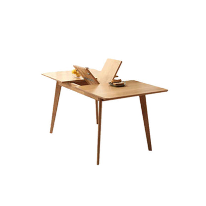 Modern Extendable Dining Table Solid Wood Dining Table for Dining Room Natural Without Chairs Clearhalo 'Dining Tables & Seating' 'Dining Tables' 'dining_table' 'furn' 'furn_dining_table' 'Furniture' 'Kitchen & Dining Furniture' 7293739