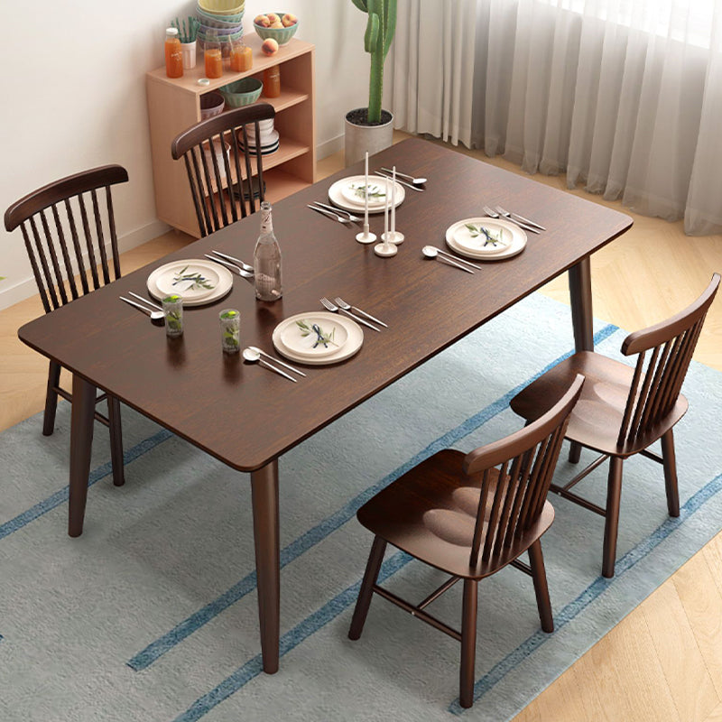 Brown Rectangle Dining Table Solid Wood Dining Table for Dining Room Clearhalo 'Dining Tables & Seating' 'Dining Tables' 'dining_table' 'furn' 'furn_dining_table' 'Furniture' 'Kitchen & Dining Furniture' 7293755