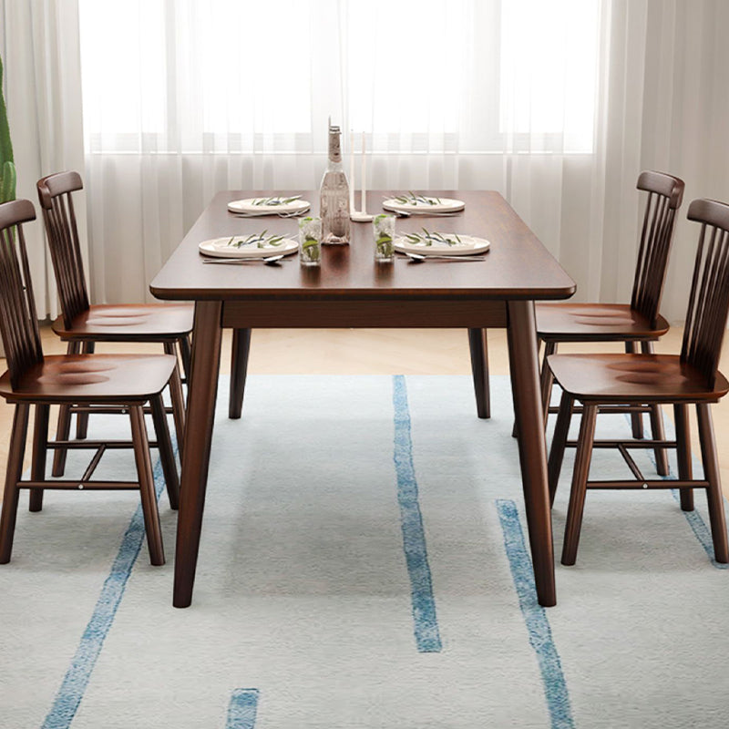 Brown Rectangle Dining Table Solid Wood Dining Table for Dining Room Clearhalo 'Dining Tables & Seating' 'Dining Tables' 'dining_table' 'furn' 'furn_dining_table' 'Furniture' 'Kitchen & Dining Furniture' 7293757