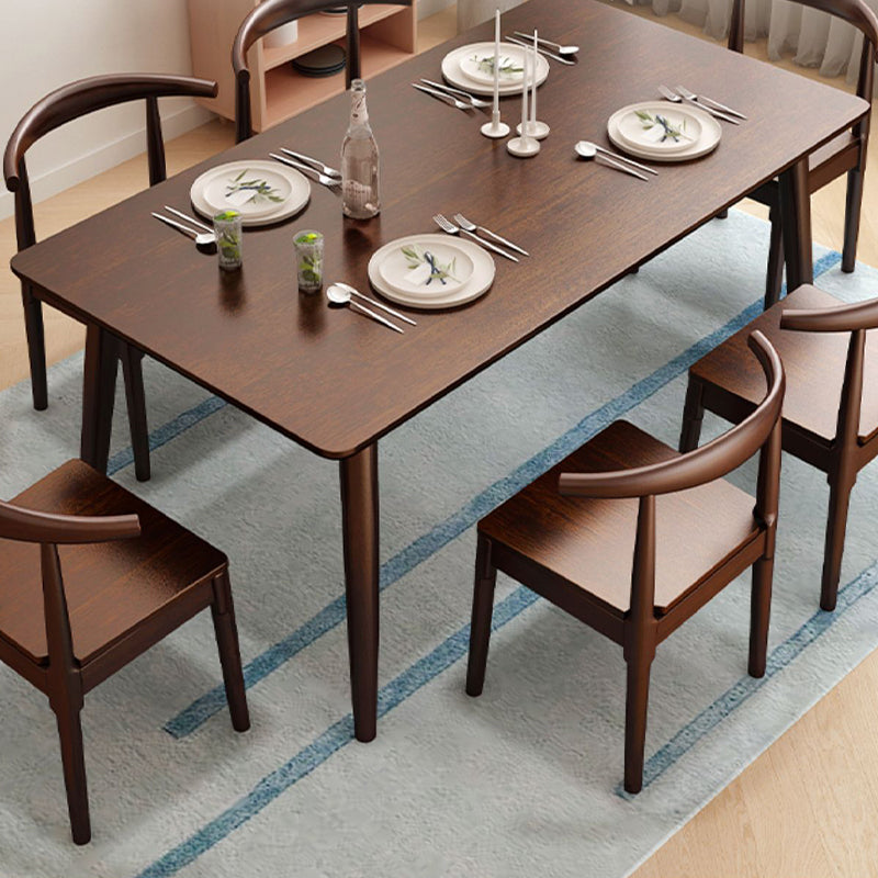 Brown Rectangle Dining Table Solid Wood Dining Table for Dining Room Clearhalo 'Dining Tables & Seating' 'Dining Tables' 'dining_table' 'furn' 'furn_dining_table' 'Furniture' 'Kitchen & Dining Furniture' 7293758