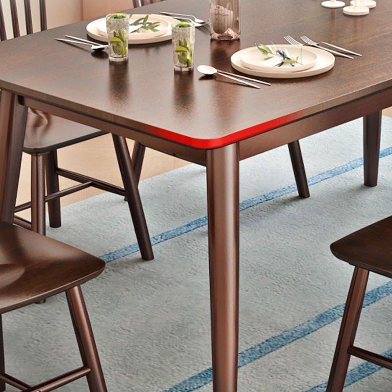 Brown Rectangle Dining Table Solid Wood Dining Table for Dining Room Clearhalo 'Dining Tables & Seating' 'Dining Tables' 'dining_table' 'furn' 'furn_dining_table' 'Furniture' 'Kitchen & Dining Furniture' 7293761