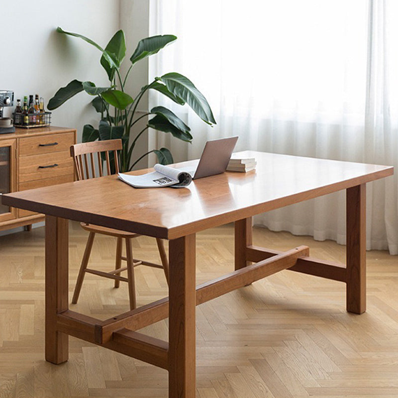 Mesa de comedor moderna con caballete, mesa de comedor de madera maciza para comedor