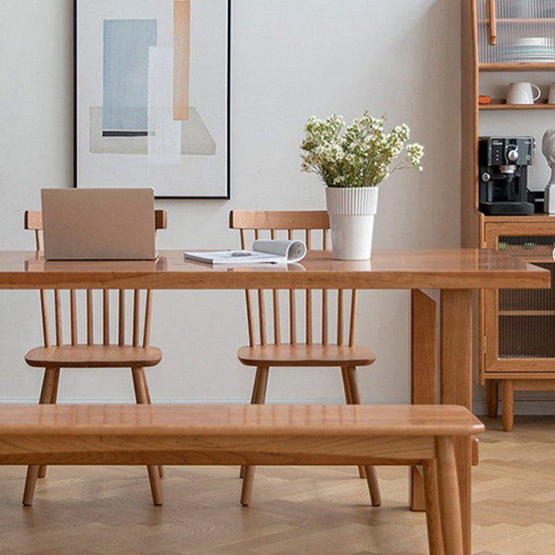 Mesa de comedor moderna con caballete, mesa de comedor de madera maciza para comedor