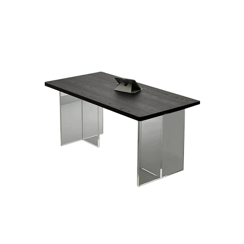 Modern Rectangle Dining Table Solid Wood Dining Table for Dining Room Black Without Chairs Clearhalo 'Dining Tables & Seating' 'Dining Tables' 'dining_table' 'furn' 'furn_dining_table' 'Furniture' 'Kitchen & Dining Furniture' 7293784