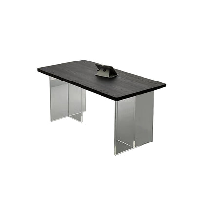 Modern Rectangle Dining Table Solid Wood Dining Table for Dining Room Black Without Chairs Clearhalo 'Dining Tables & Seating' 'Dining Tables' 'dining_table' 'furn' 'furn_dining_table' 'Furniture' 'Kitchen & Dining Furniture' 7293784