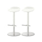 白いバースツール調整可能な高さのスイベルダイニングスツールと金属ベース