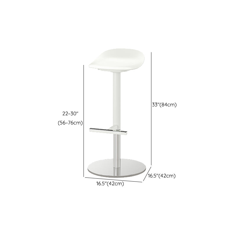 白いバースツール調整可能な高さのスイベルダイニングスツールと金属ベース