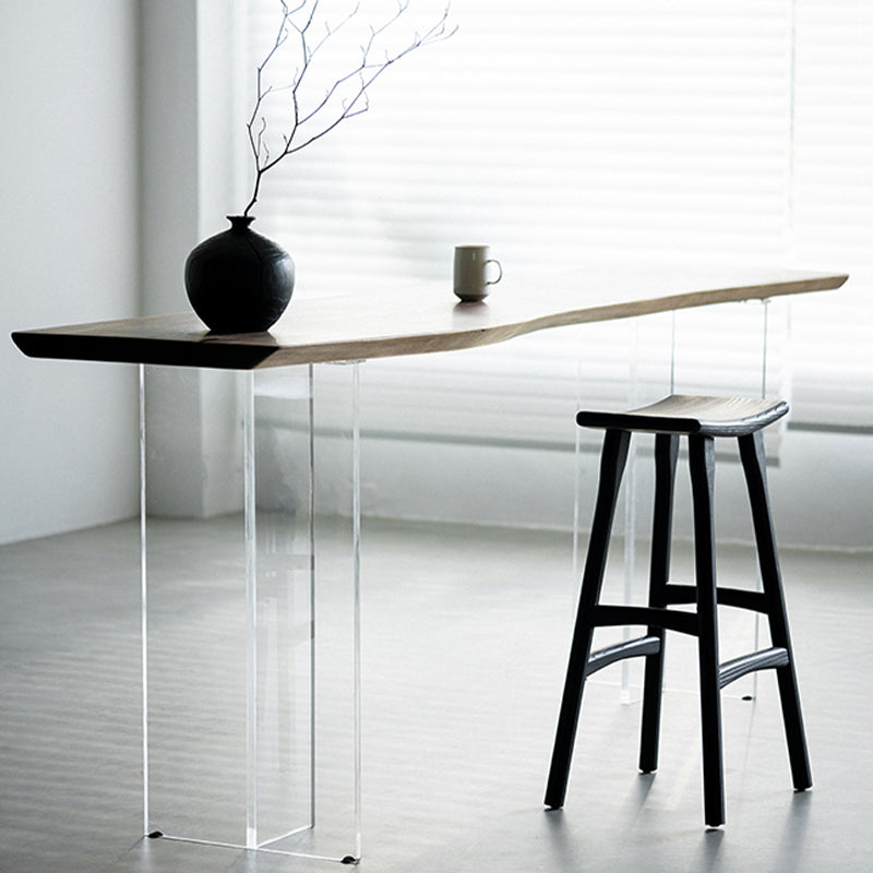 Black Armless Dining Stools Solid Wood Bar Stools with Footrest Clearhalo 'Bar Furniture' 'Bar Stools' 'bar_stools' 'furn' 'furn_bar_stools' 'Furniture' 'Kitchen & Dining Furniture' 7294058