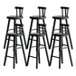 Black Armless Dining Stools Solid Wood Bar Stools with Footrest Black 6 Piece Set Clearhalo 'Bar Furniture' 'Bar Stools' 'bar_stools' 'furn' 'furn_bar_stools' 'Furniture' 'Kitchen & Dining Furniture' 7294065