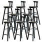 Black Armless Dining Stools Solid Wood Bar Stools with Footrest Black 8 Piece Set Clearhalo 'Bar Furniture' 'Bar Stools' 'bar_stools' 'furn' 'furn_bar_stools' 'Furniture' 'Kitchen & Dining Furniture' 7294067