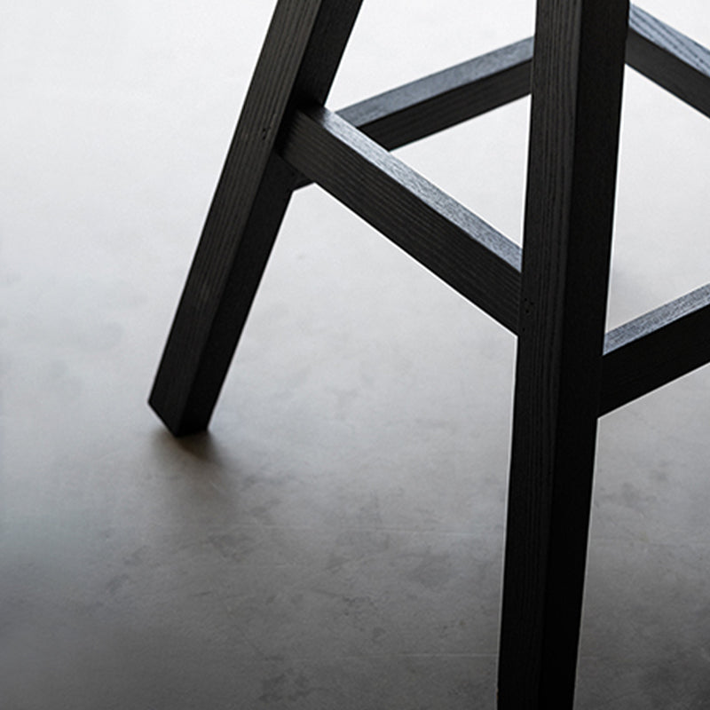 Black Armless Dining Stools Solid Wood Bar Stools with Footrest Clearhalo 'Bar Furniture' 'Bar Stools' 'bar_stools' 'furn' 'furn_bar_stools' 'Furniture' 'Kitchen & Dining Furniture' 7294071